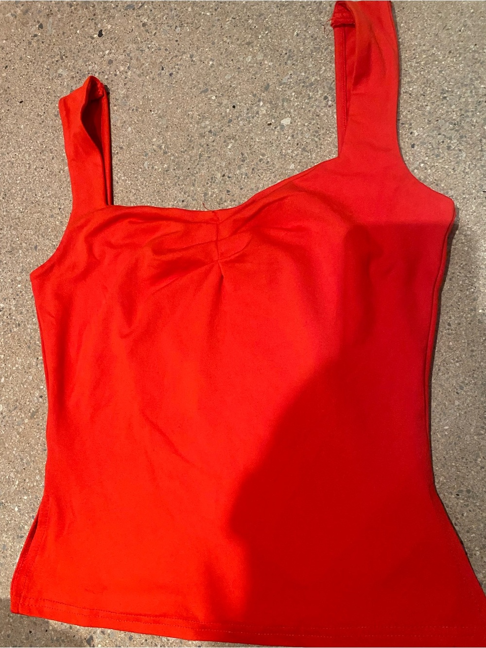 Berry Red Square-Neck Tank Top